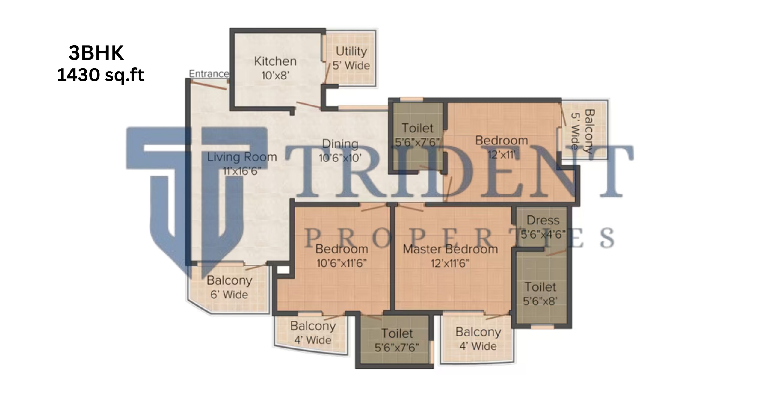 BTW Grand Square 3BHK Floor plan